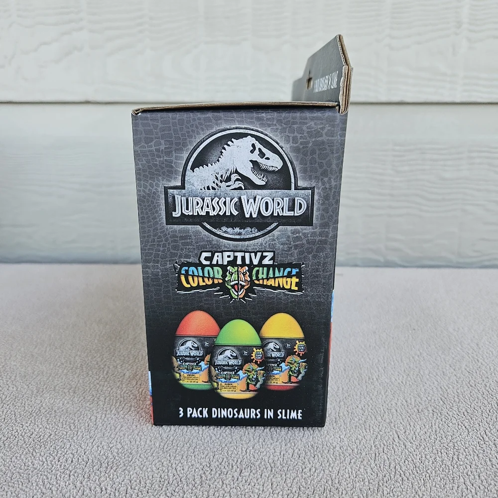 Jurassic World Captivz Eggs Color Change Dinosaurs In Slime 3 Pack Gold Mystery